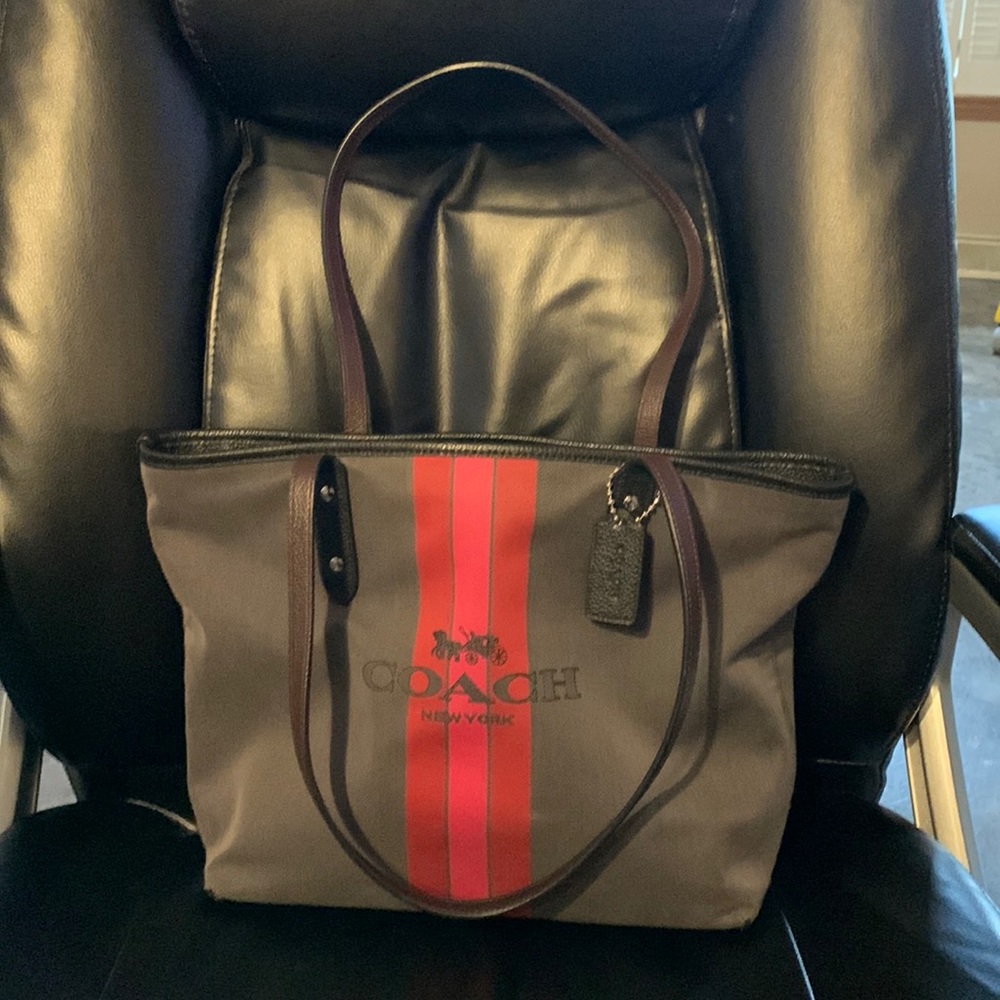 Coach Jacquard Striped Tote Bag